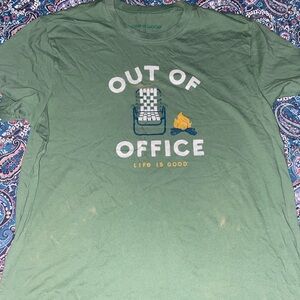 Life is Good Green 'Out of Office' T-Shirt